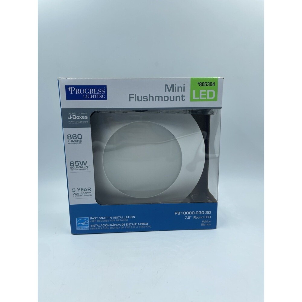 Mini Flush Mount 5.5” Round LED Down Light, White Progress Lighting 805305
